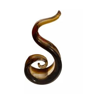 Brown black glass snake shape Murano style